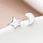 Sterling Silver Mismatched Moon And Star Stud Earrings, thumbnail 10 of 10