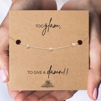 Breakup Gift For Her With Gold Plated Or Silver Plated Star Bracelet And Card, 3 of 4