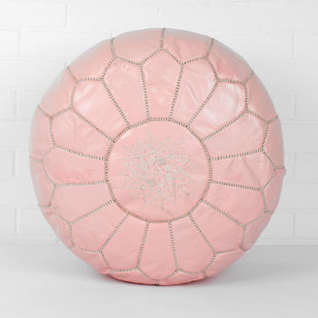 Moroccan Coloured Leather Pouffe, 11 of 12