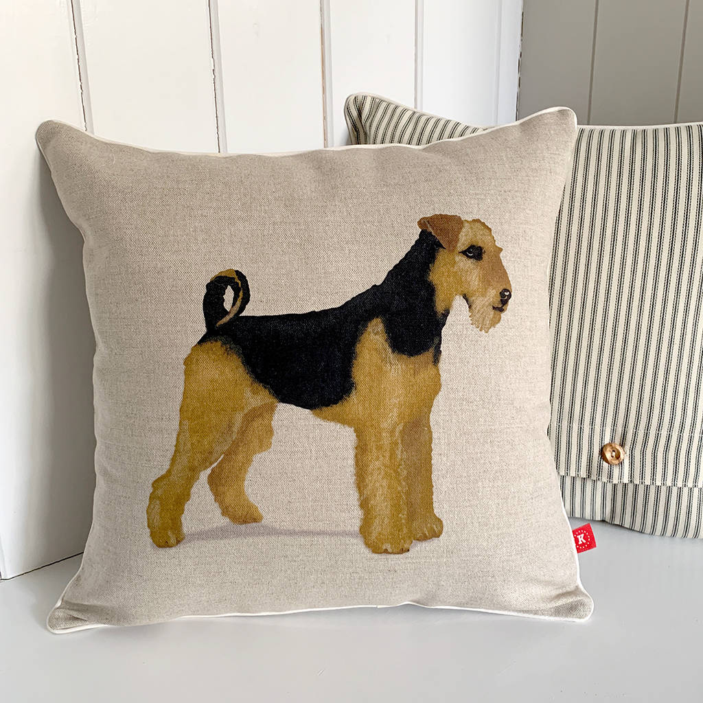 airedale terrier feature cushion by keylime design | notonthehighstreet.com