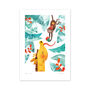 Giraffe And Monkey A4 Recycled Art Print, thumbnail 3 of 5