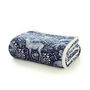 Woodland Folk Throw, Enchanted Forest Deer Print Flannel And Sherpa 140x180cm, thumbnail 2 of 3