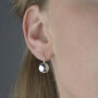 Button Disc Sterling Silver Earrings, thumbnail 3 of 7