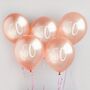Five Rose Gold 50 Party Balloons, thumbnail 1 of 2