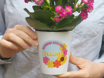 Personalised 'Crochet Flowers' Teacher Plant Pot, 4 of 6