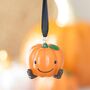 Cute Smiling Pumpkin Hanging Ornament, thumbnail 1 of 2