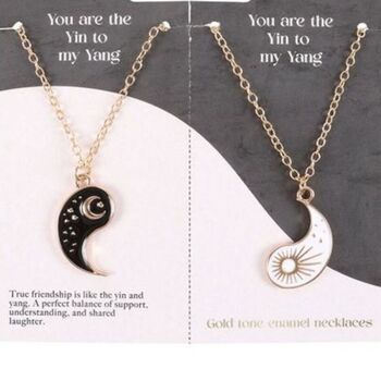 Pair Of Yin Yang Best Friend Pendant Necklaces, 3 of 5