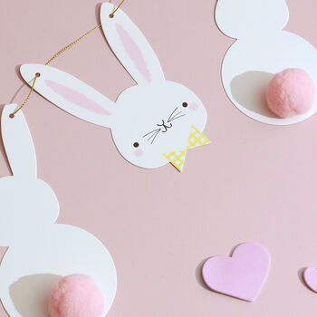 G Decor Bunny Bunting With Rabbit Faces And Silhouettes, 5 of 6