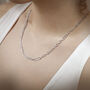 Paper Cliip Figaro Chain Wit T Bar In Silver, thumbnail 2 of 3