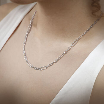 Paper Cliip Figaro Chain Wit T Bar In Silver, 2 of 3