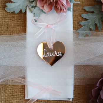 Rose Gold Acrylic Heart Place Setting, 4 of 8