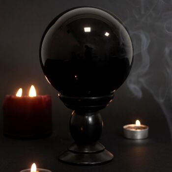 Mystical Black Crystal Ball On Stand, 2 of 3