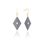 Navy And Pearlescent White Diamond Shaped Earrings, thumbnail 1 of 6