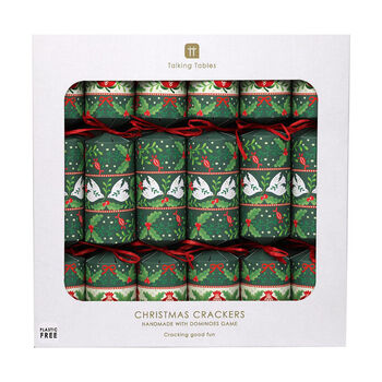 Folklore Green Christmas Crackers Set Of Six, 3 of 3