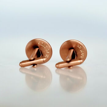 Secret Message Copper And Real Leather Cufflinks, 7 of 10