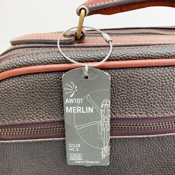 Genuine Reclaimed Merlin Plane Keyring / Luggage Tag, 2 of 4