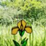 Yellow Iris Flower Stem Faux Glass Flowers, thumbnail 7 of 9