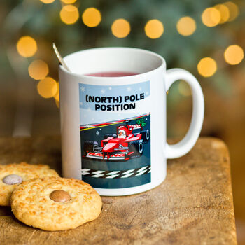 Funny Motor Racing Christmas Mug, 2 of 3