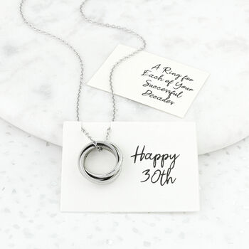 30th 40th Birthday Rings Necklace, 5 of 12