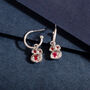 Real Ruby And Recycled Silver Hoop Earrings, thumbnail 4 of 7