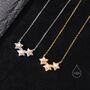 Aurora Cz Triple Star Pendant Necklace, thumbnail 4 of 9