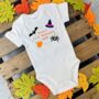 Personalised Halloween Objects Baby Vest, thumbnail 1 of 2