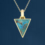 Yellow Gold Plated Turquoise Triangle Necklace, thumbnail 2 of 10