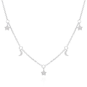 Elsie Star And Moon Charm Necklace, 7 of 8