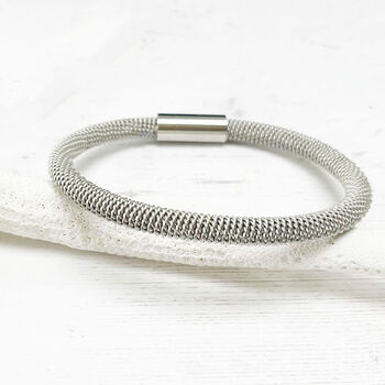 Modern Stainless Steel Mesh Rope Bracelet For Him, 3 of 8