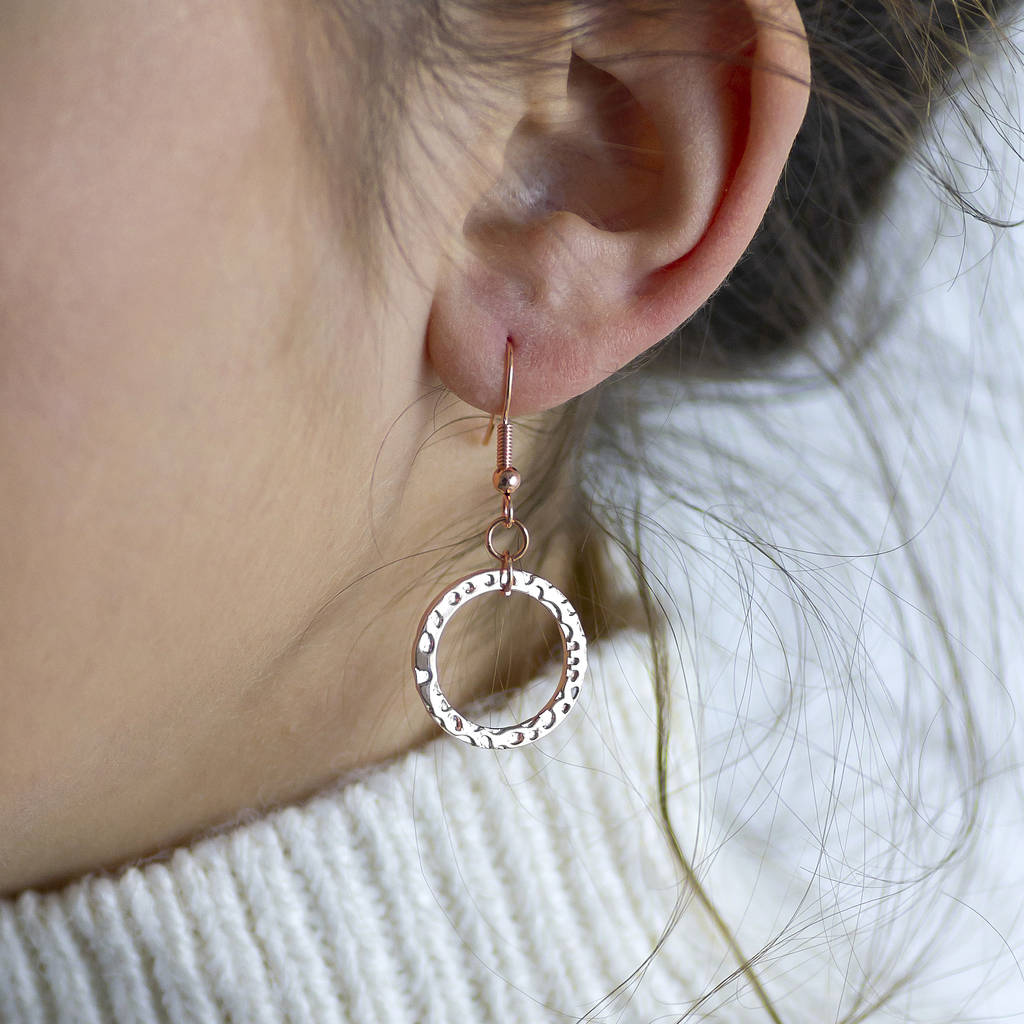 Rose Gold Plated Eternity Circle Earrings, 1 of 4