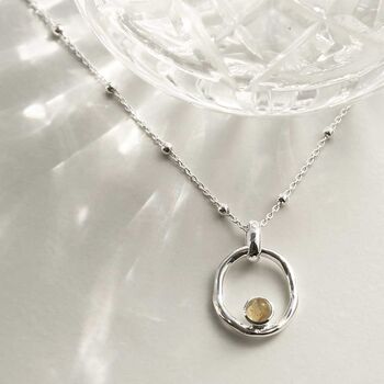 Sterling Silver Gemstone Ripple Necklace, 5 of 11