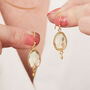 Lemon Topaz Oval Drop Gold Plated Earrings, thumbnail 2 of 11