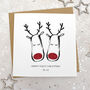 Couples Glittery Reindeer 1st Christmas Card, thumbnail 2 of 3