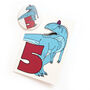 Number Five Dinosaur Card And Badge Set, thumbnail 1 of 4