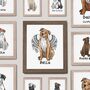 Personalised Staffie Memorial Portrait Print With Wings, thumbnail 1 of 10