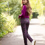 Floral Camo Trousers Plum, thumbnail 3 of 3