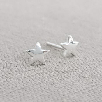 Sterling Silver Star Stud Earrings, 2 of 5