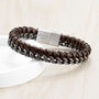 Personalised Woven Leather And Stainless Steel Bracelet, thumbnail 4 of 10