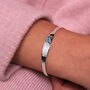 Engravable Sterling Silver Cz Birthstone Maiden Bangle, thumbnail 7 of 9