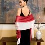 100% Mulberry Silk Scarf, Ombre Burgundy Pink White In Gift Box, thumbnail 4 of 11