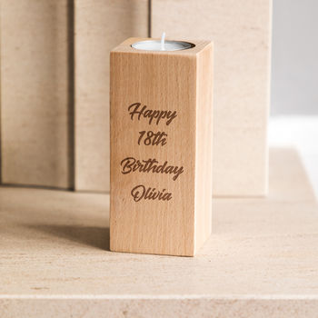 Personalised 18th Birthday Candle Holder Keepsake Gift, 5 of 8