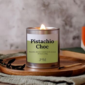 Pistachio Choc Wood Wick Candle Dubai Chocolate Pistachio Scented, 2 of 7