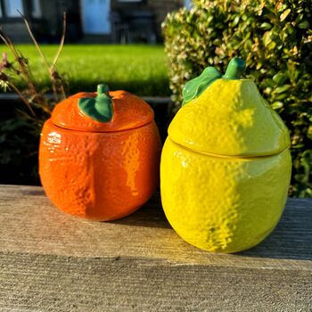 Lemon Ceramic Jar With Lid, 4 of 5