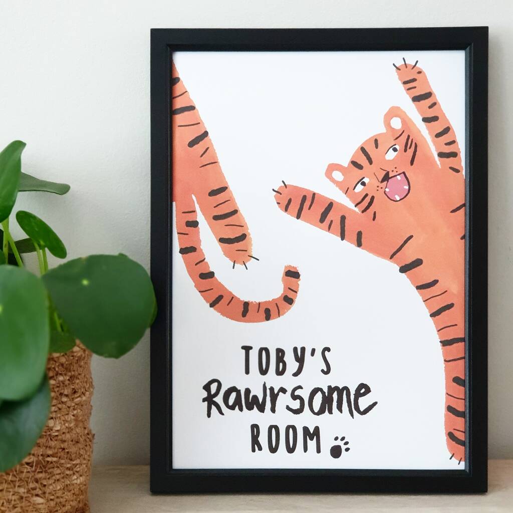 Personalised Rawsome Room Tiger Print Illustration By Syd Co
