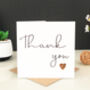'Thank You' Card With Hand Embroidered Heart, thumbnail 1 of 1