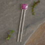 Natural Pink Sapphire Hair Pin In Solid Sterling Silver, thumbnail 3 of 3