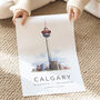 Canada Calgary Destination Travel Print With Map Coordinates, thumbnail 4 of 7