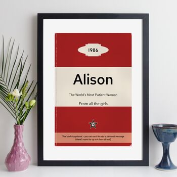 Personalised 40th Birthday Print 1986 Book Cover Gift, 7 of 12