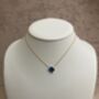 Gold Plated Blue Single Clover Necklace, thumbnail 3 of 7