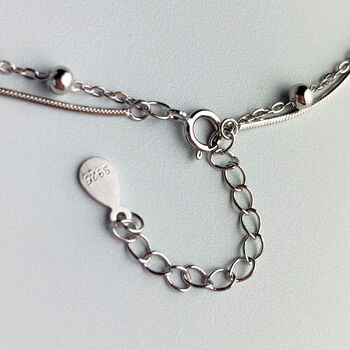 Sterling Silver Double Layer Chain Bracelet, 2 of 5